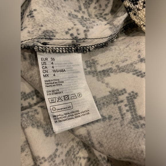 H&M Snake Print Satin Midi Skirt, Size 4 - Picture 9 of 10